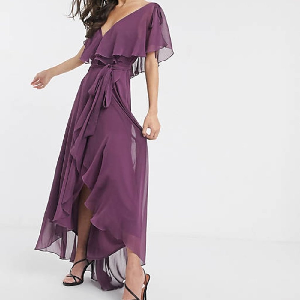 ASOS DESIGN Purple Wrap Maxi Dress